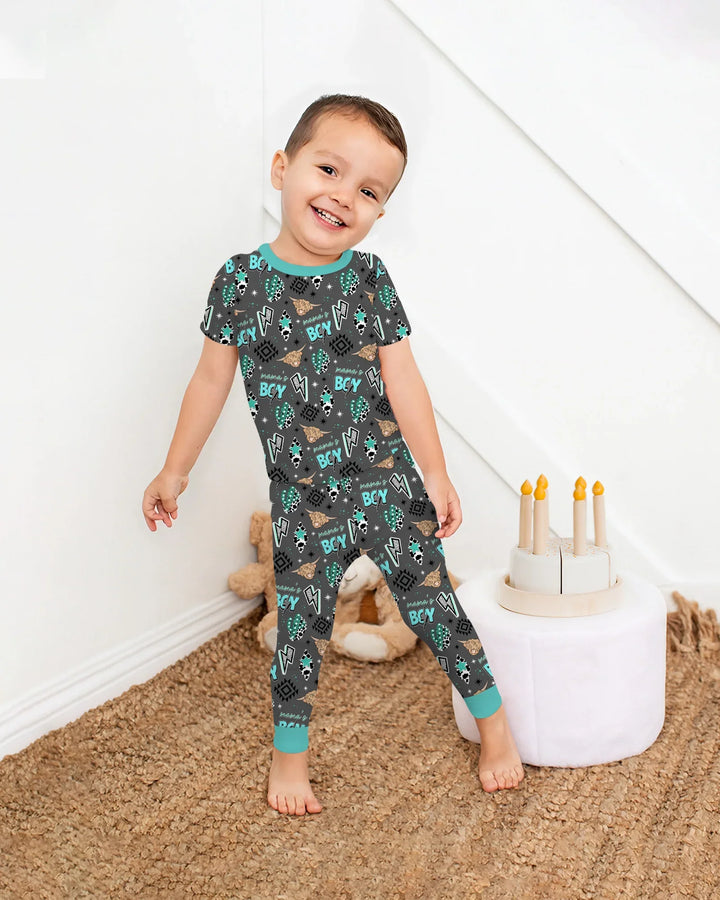 Zweiteiliges, kurzärmliges Pyjama-Set mit Marienkäfern