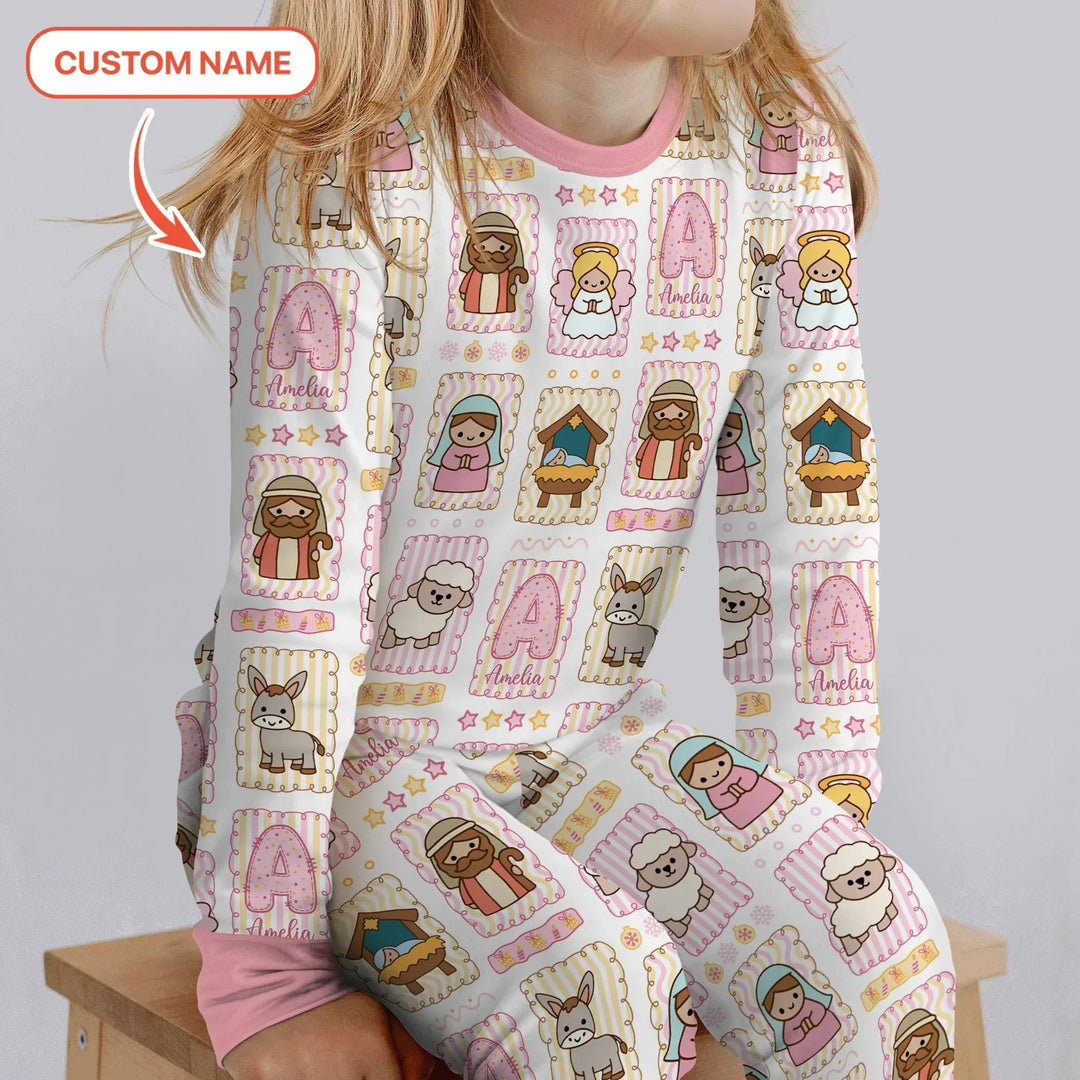 Zweiteiliges Langarm-Pyjama-Set mit Sommerfrüchten