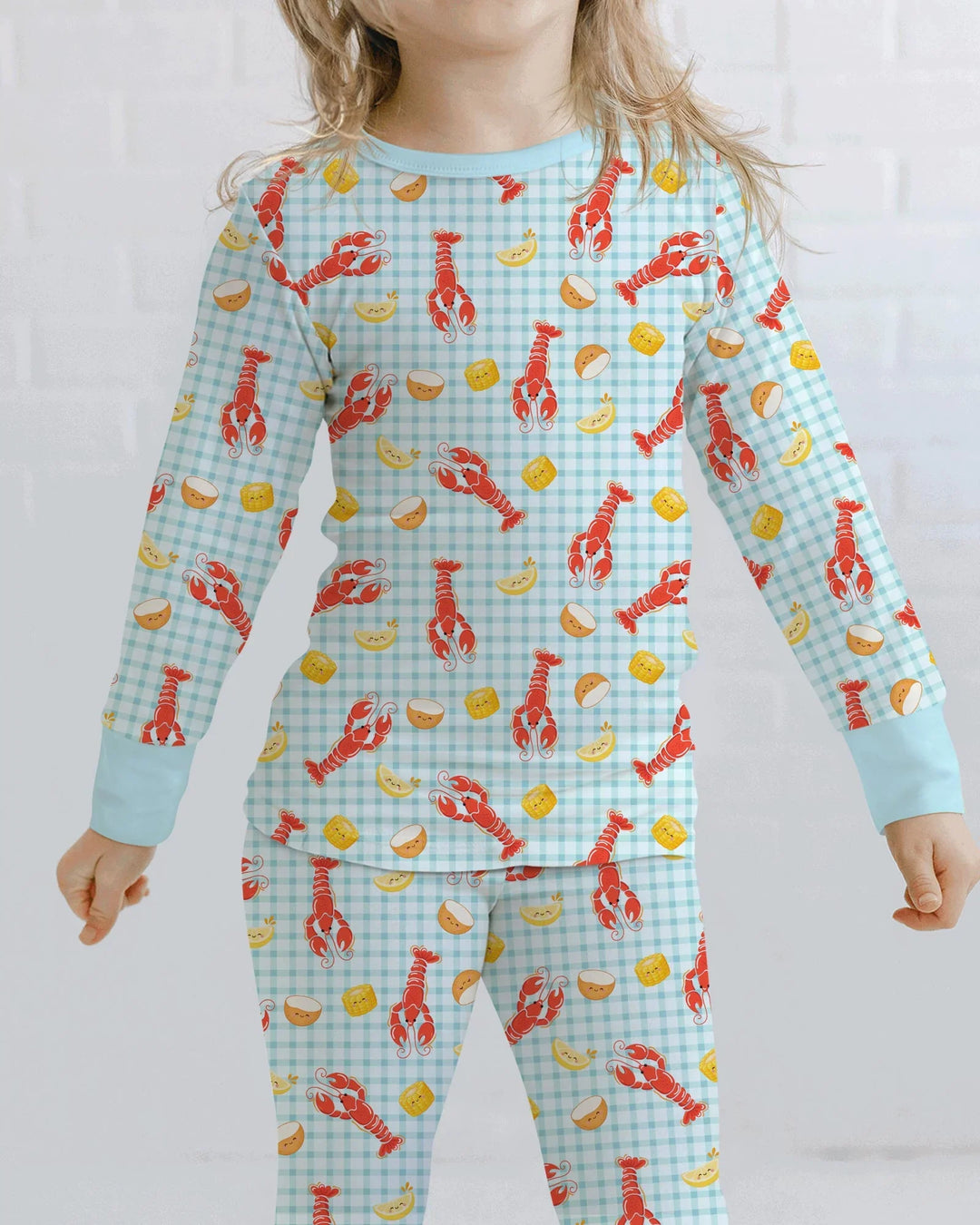 Zweiteiliges Langarm-Pyjama-Set mit Sommerfrüchten