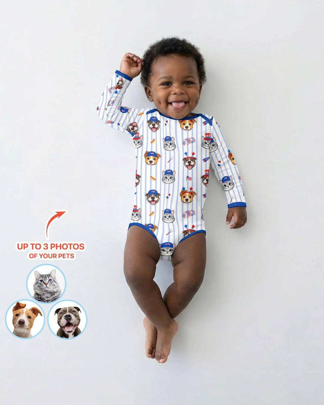 Gerippte Babykleidung mit individuellem Foto - Weich &amp; Skizzenhaft