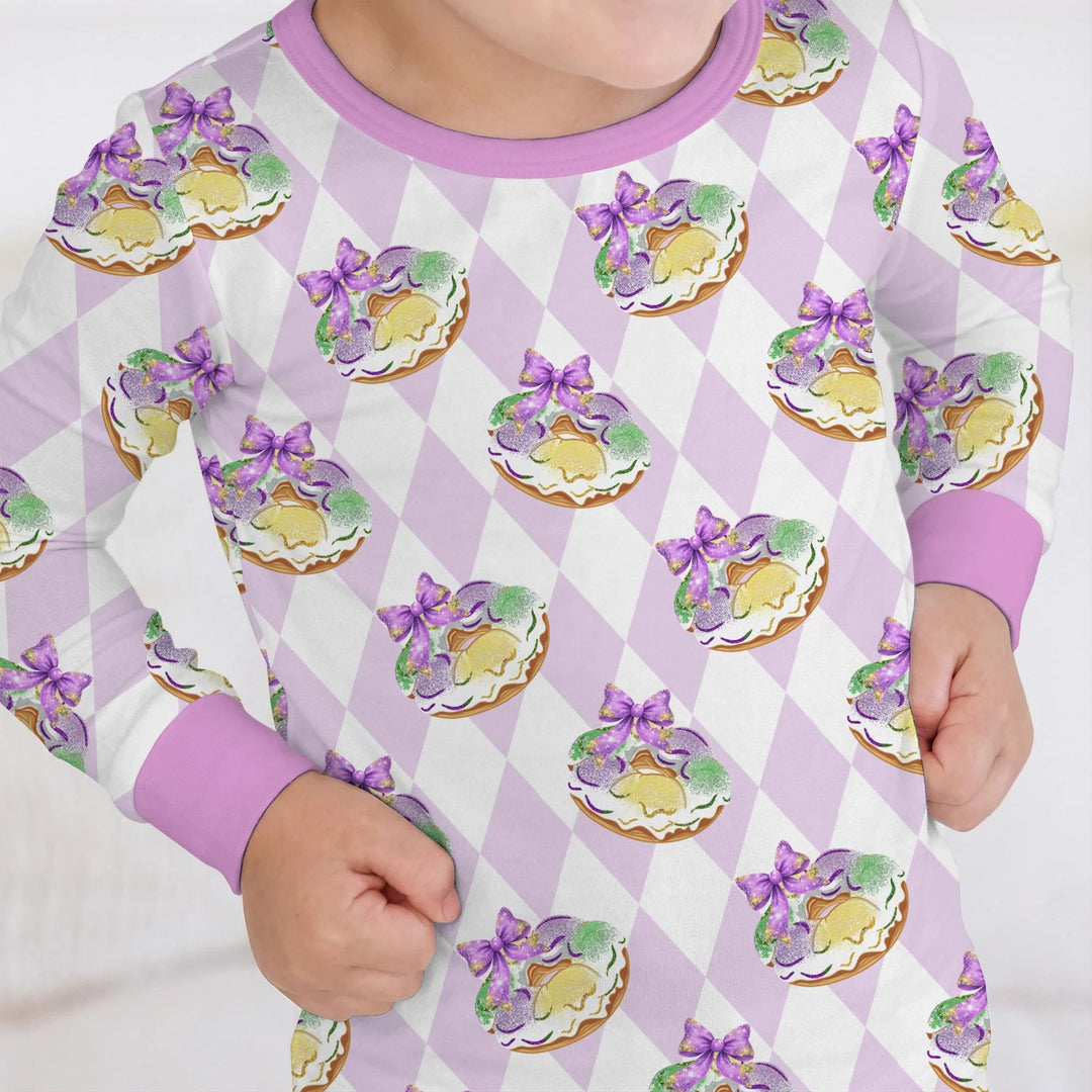 Zweiteiliges Langarm-Pyjama-Set mit Sommerfrüchten