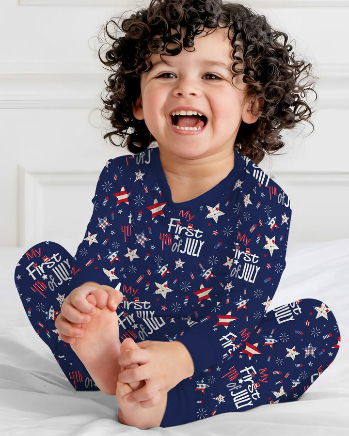 Zweiteiliges Langarm-Pyjama-Set mit Sommerfrüchten