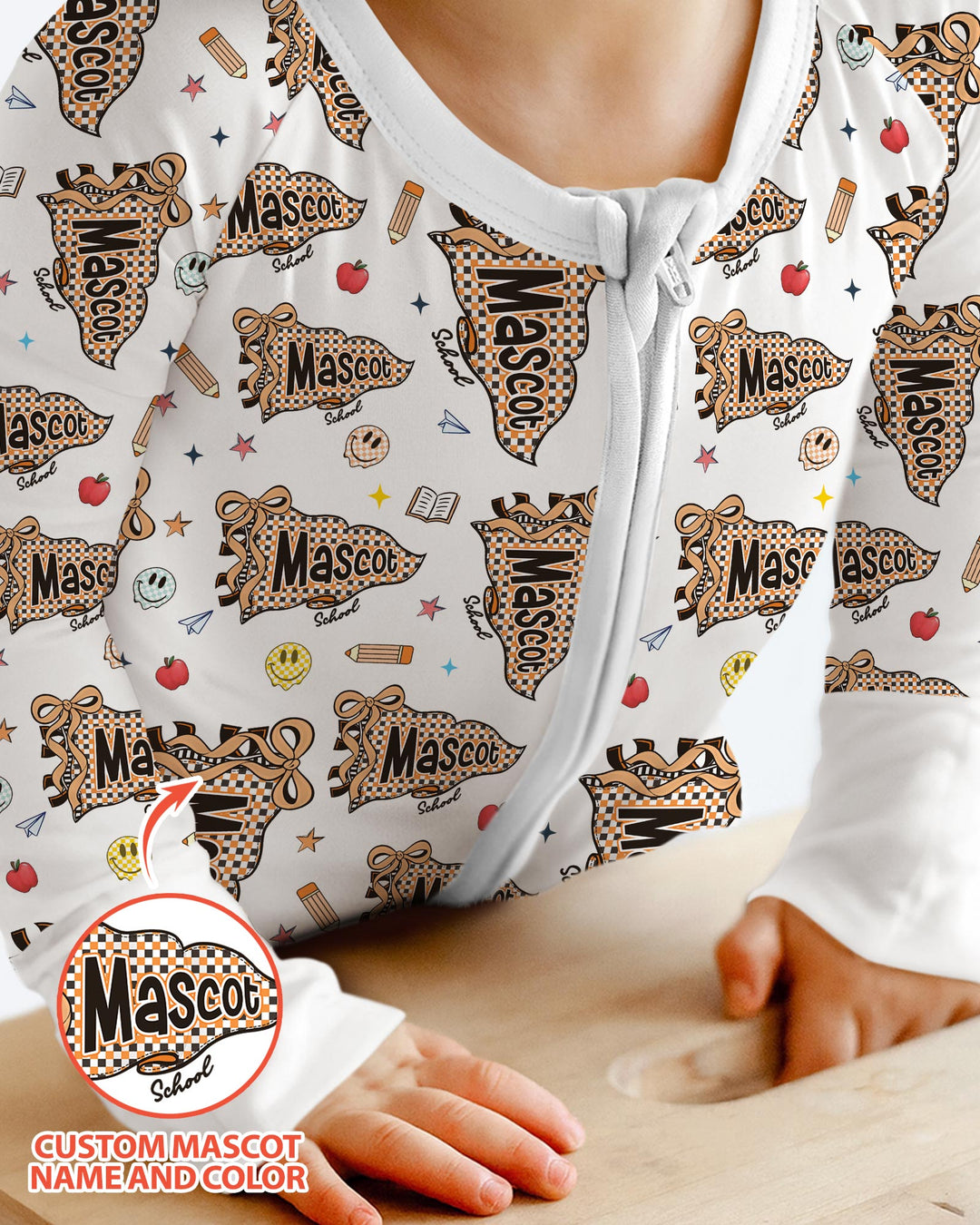 Custom Mascot School Name Bamboo Convertible Zippy