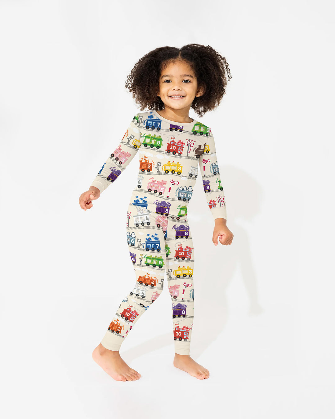 Zweiteiliges Langarm-Pyjama-Set mit Sommerfrüchten