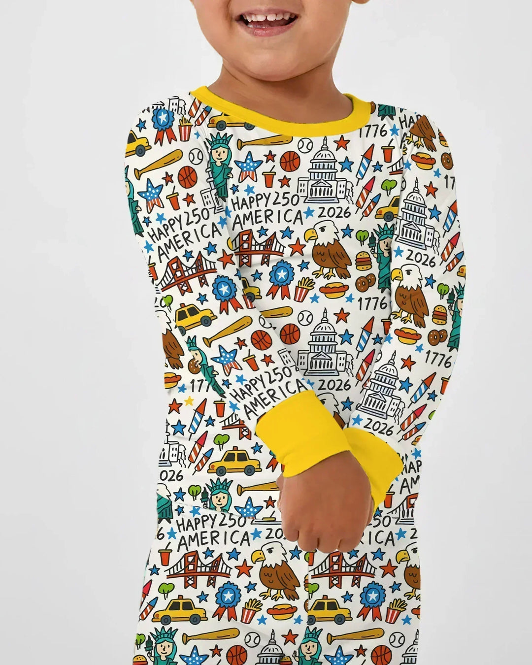 Zweiteiliges Langarm-Pyjama-Set mit Sommerfrüchten