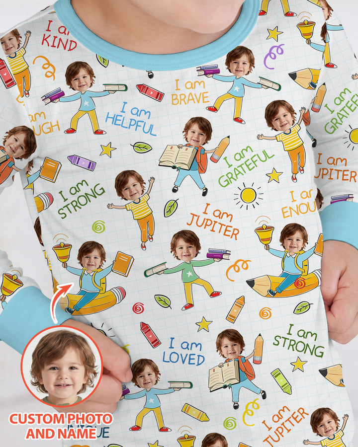 Zweiteiliges Langarm-Pyjama-Set mit Sommerfrüchten