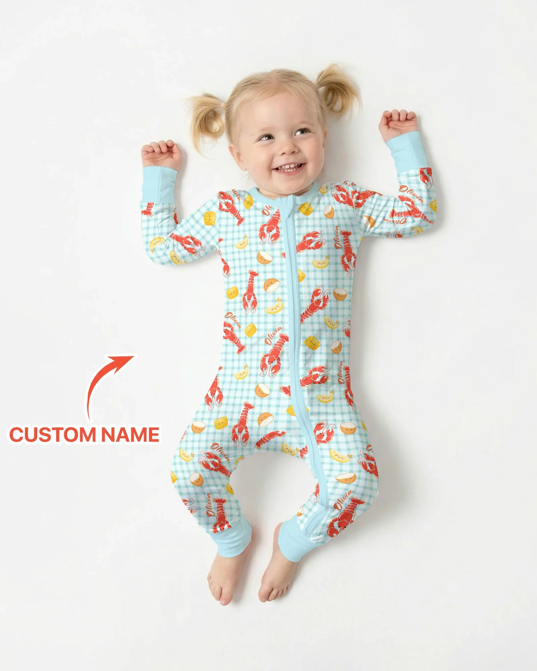 Custom Name Preppy Crawfish Season Bamboo Convertible Zippy