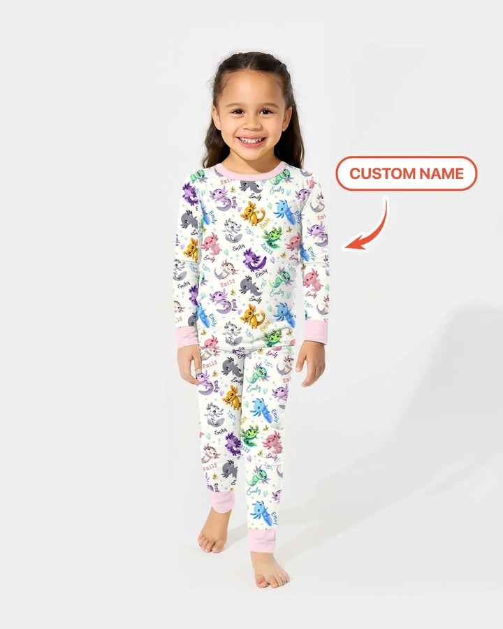 Zweiteiliges Langarm-Pyjama-Set mit Sommerfrüchten