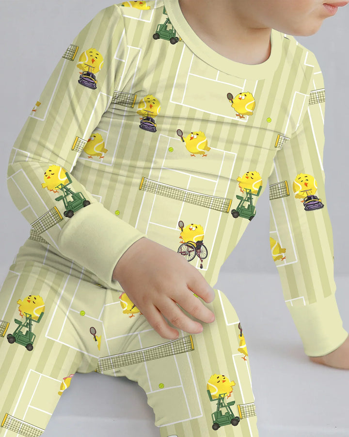 Zweiteiliges Langarm-Pyjama-Set mit Sommerfrüchten