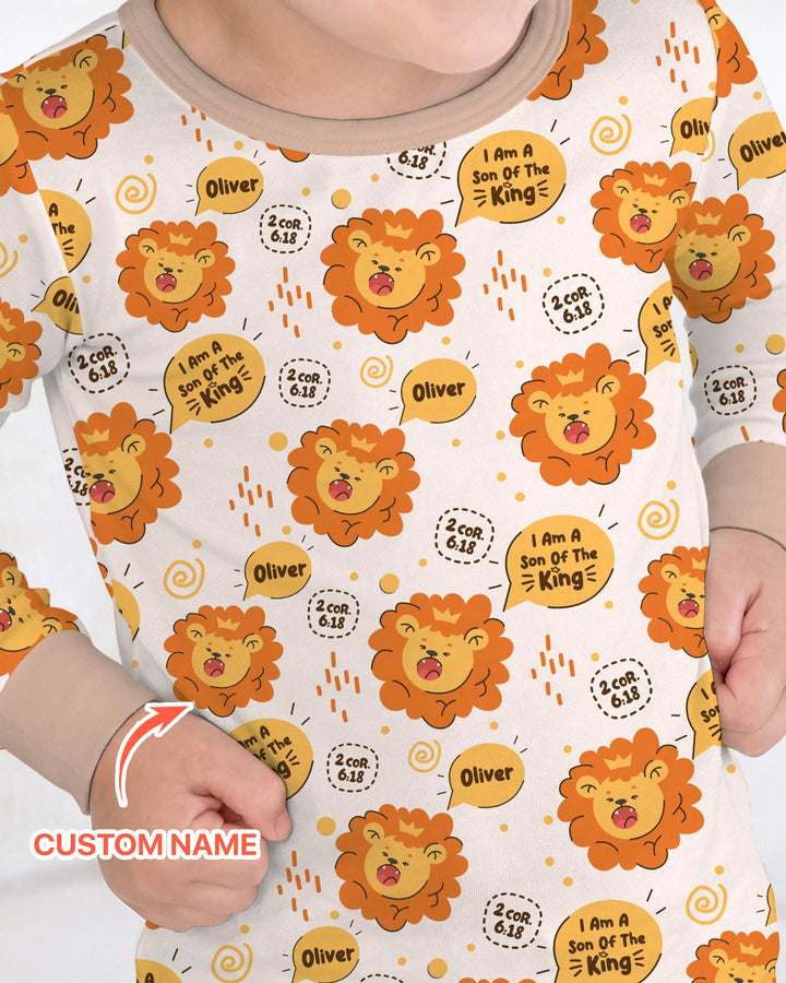 Zweiteiliges Langarm-Pyjama-Set mit Sommerfrüchten