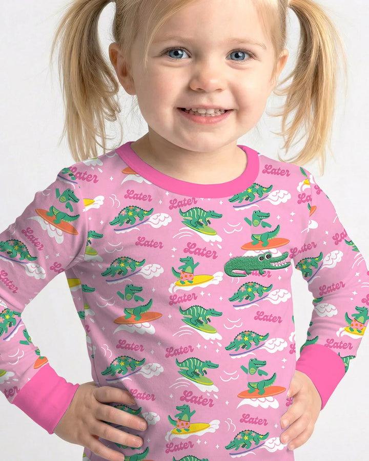 Zweiteiliges Langarm-Pyjama-Set mit Sommerfrüchten
