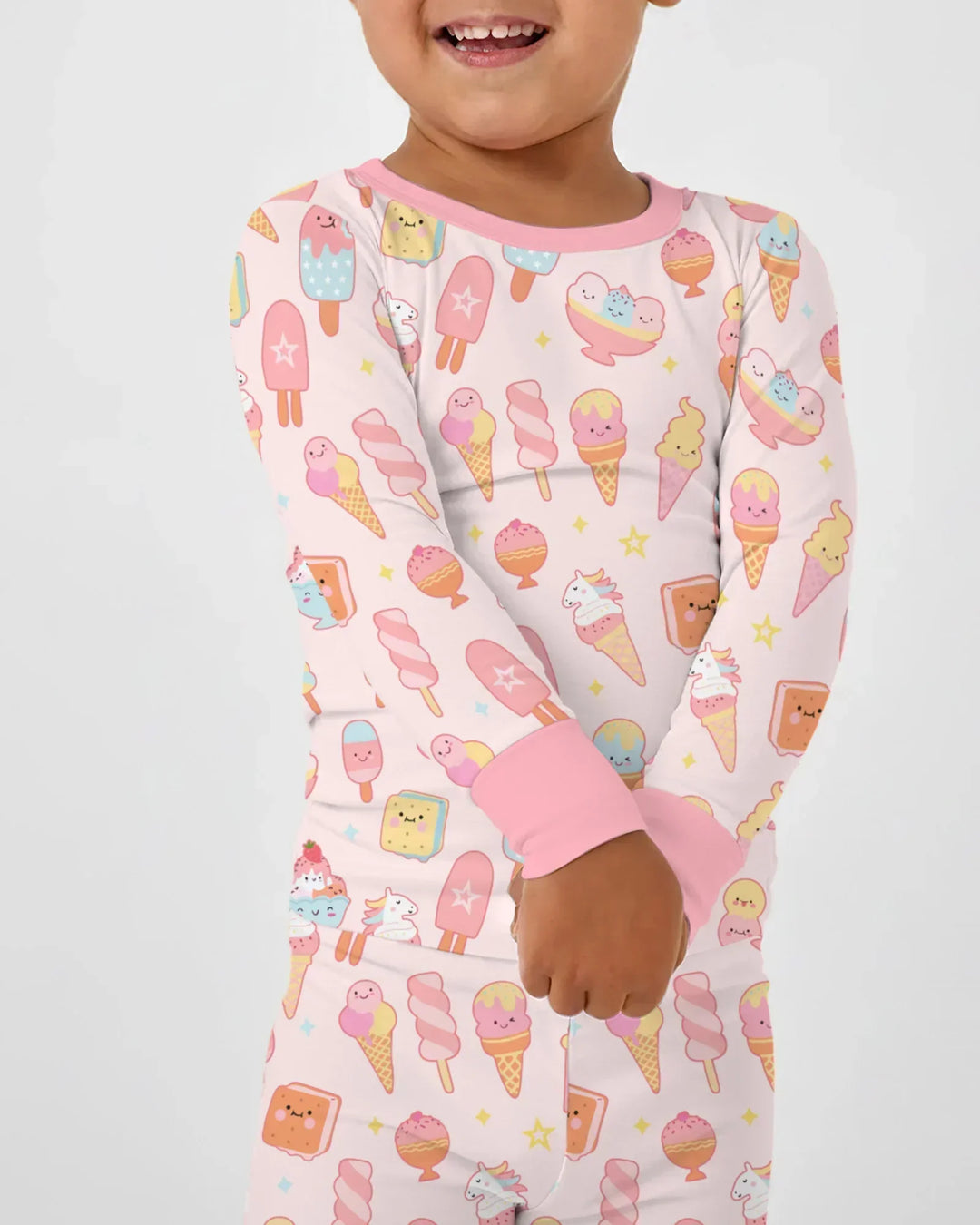 Zweiteiliges Langarm-Pyjama-Set mit Sommerfrüchten