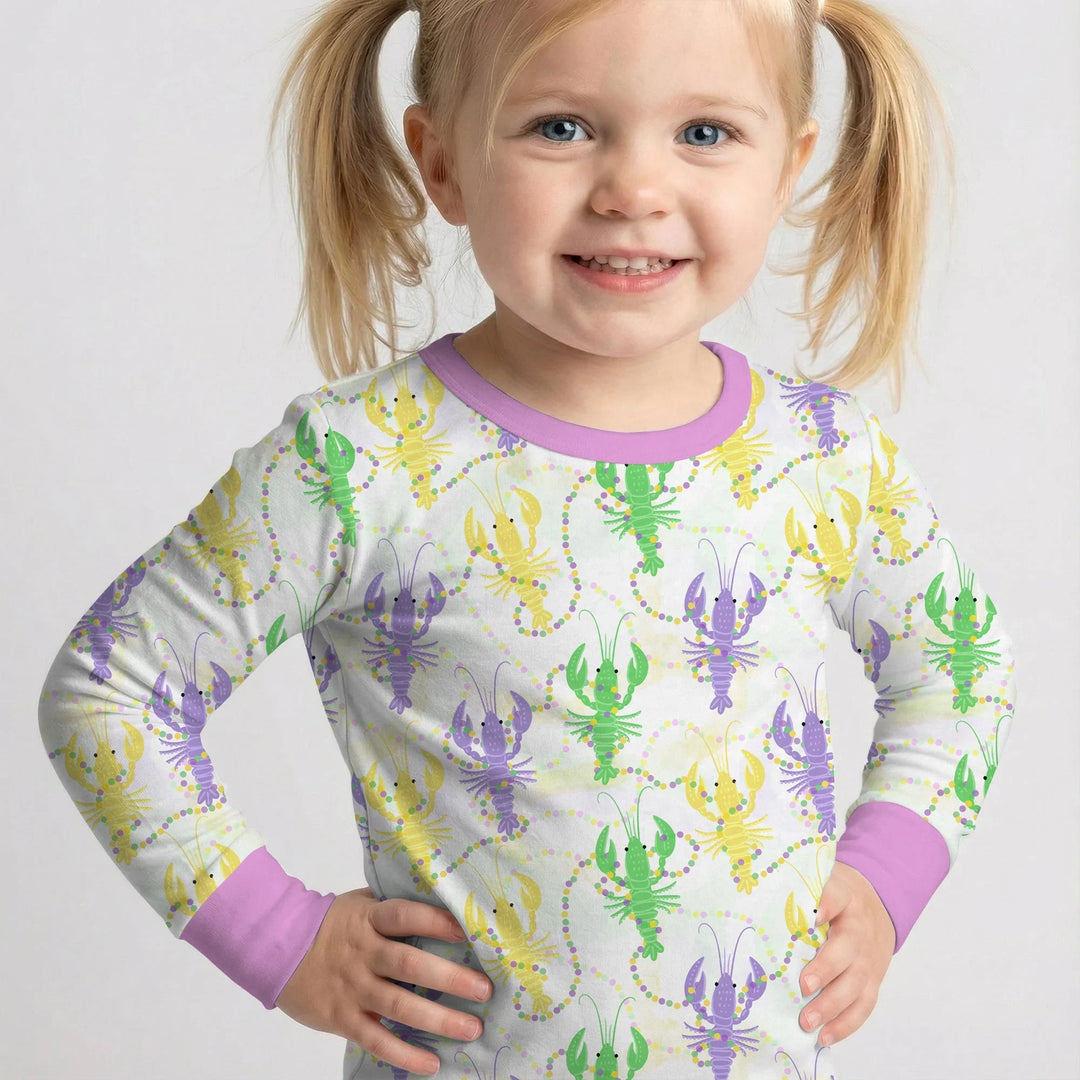 Zweiteiliges Langarm-Pyjama-Set mit Sommerfrüchten