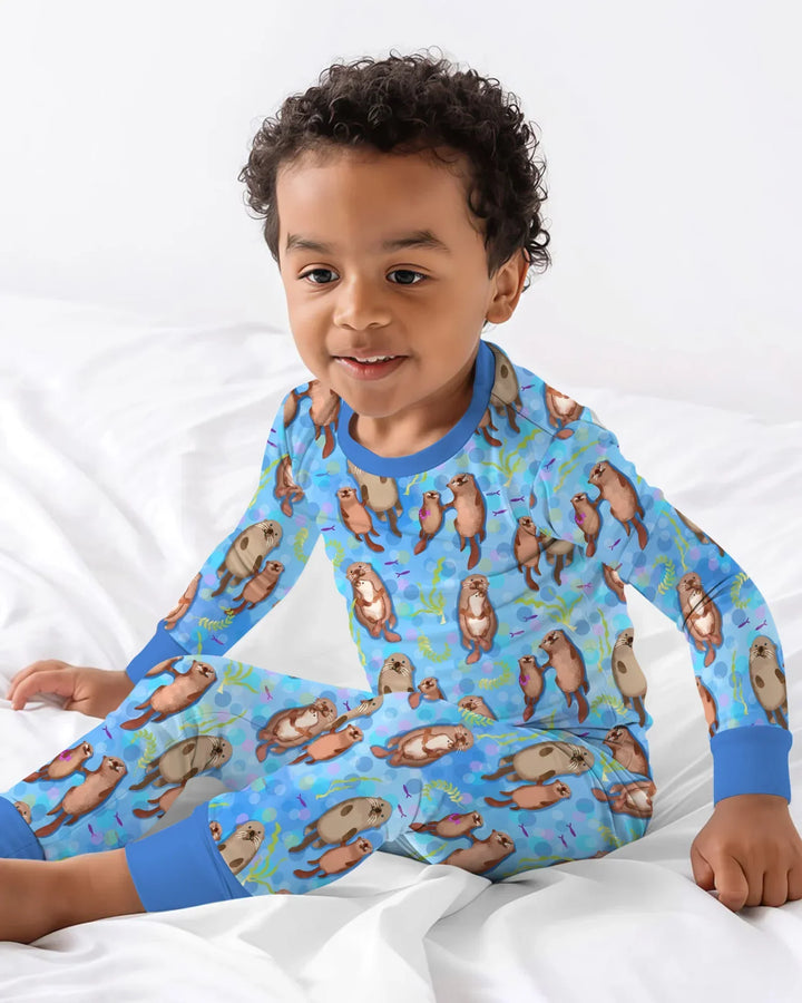 Zweiteiliges Langarm-Pyjama-Set mit Sommerfrüchten