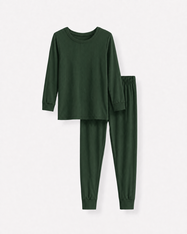 Ribbed Bamboo Two Piece Long Sleeve Pajama Set