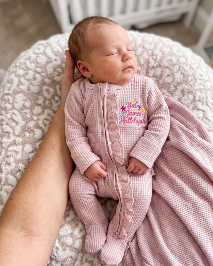 Gerippte Babykleidung mit individuellem Foto - Weich &amp; Skizzenhaft