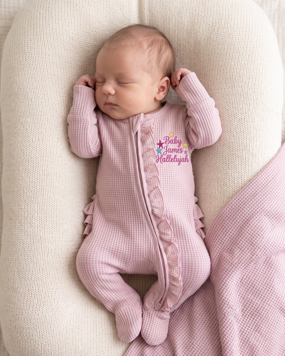 Gerippte Babykleidung mit individuellem Foto - Weich &amp; Skizzenhaft