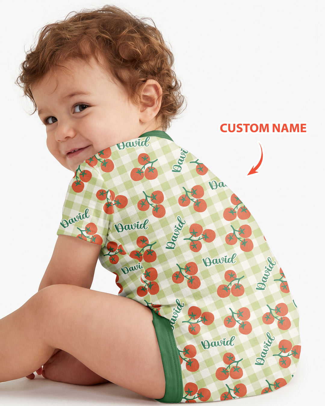 I Love You From My Head Tomatoes Custom Name Bamboo Bodysuit