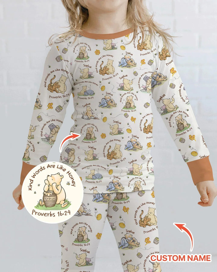 Zweiteiliges Langarm-Pyjama-Set mit Sommerfrüchten