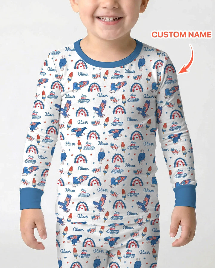 Zweiteiliges Langarm-Pyjama-Set mit Sommerfrüchten
