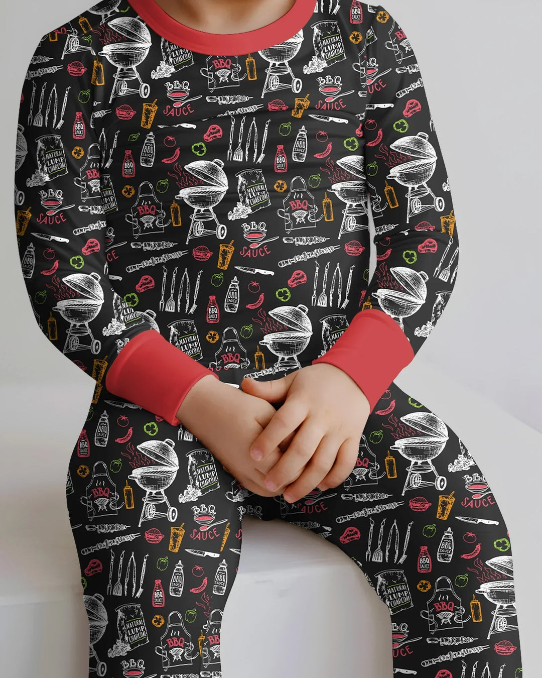 Zweiteiliges Langarm-Pyjama-Set mit Sommerfrüchten