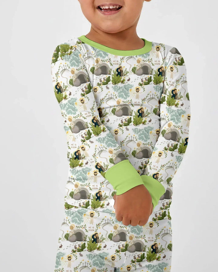Zweiteiliges Langarm-Pyjama-Set mit Sommerfrüchten