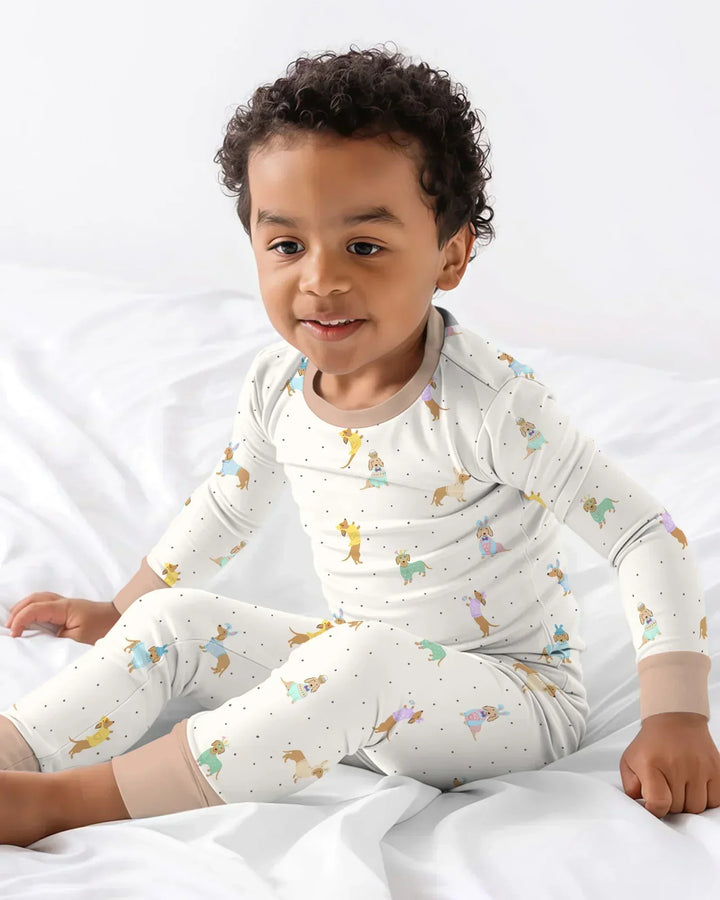 Zweiteiliges Langarm-Pyjama-Set mit Sommerfrüchten