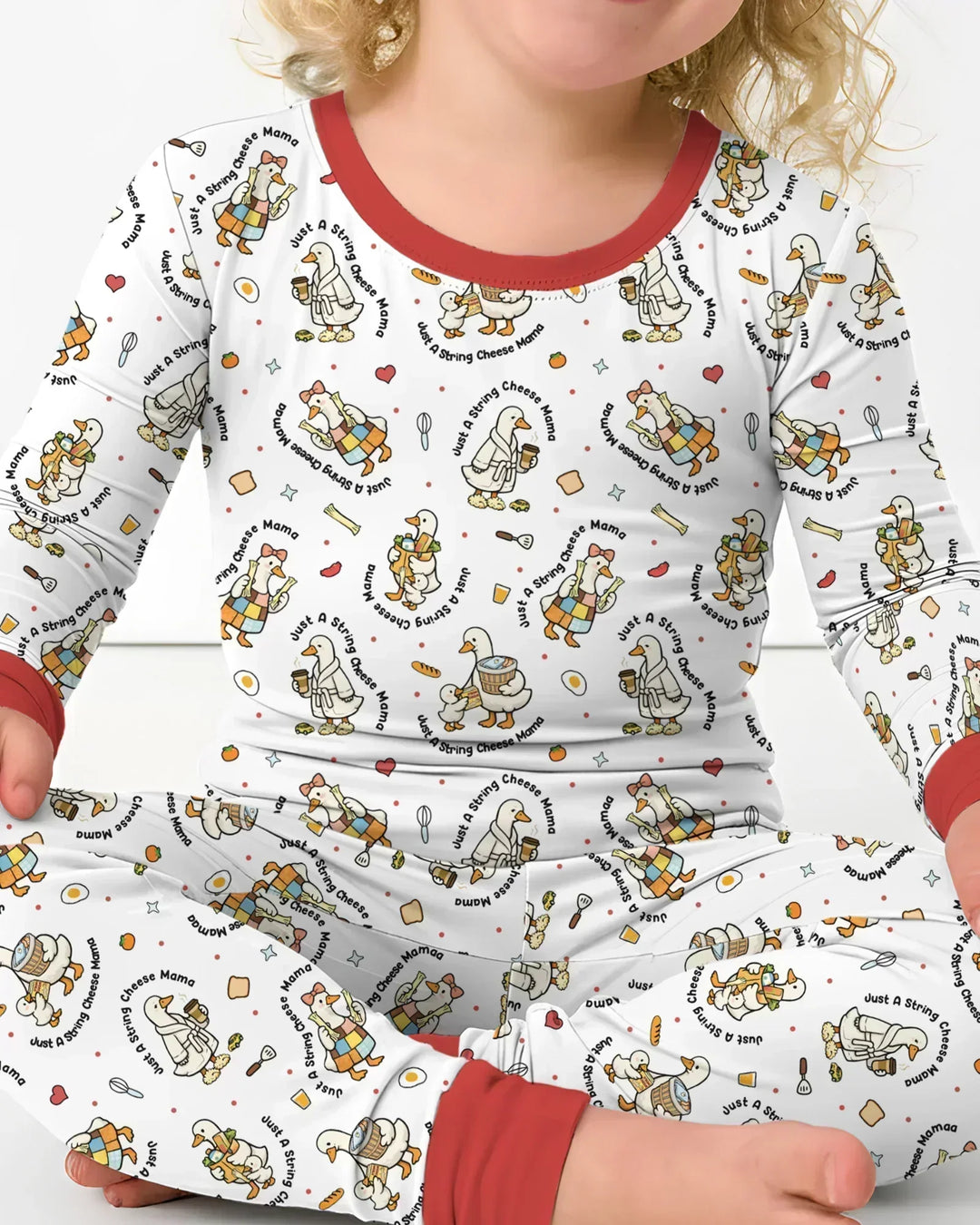 Zweiteiliges Langarm-Pyjama-Set mit Sommerfrüchten