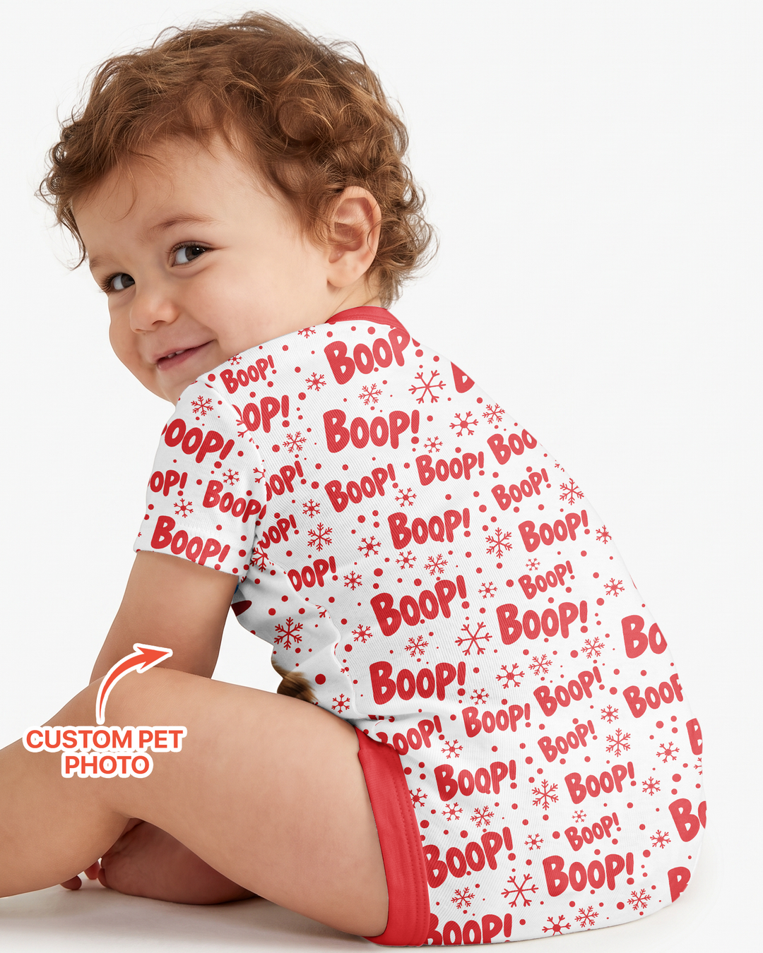 Custom Pet Photo Funny Christmas Boop Bamboo Bodysuit