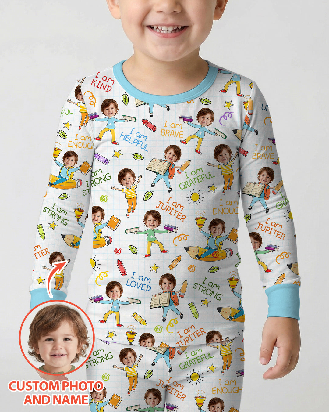 Zweiteiliges Langarm-Pyjama-Set mit Sommerfrüchten