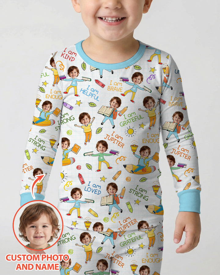 Zweiteiliges Langarm-Pyjama-Set mit Sommerfrüchten