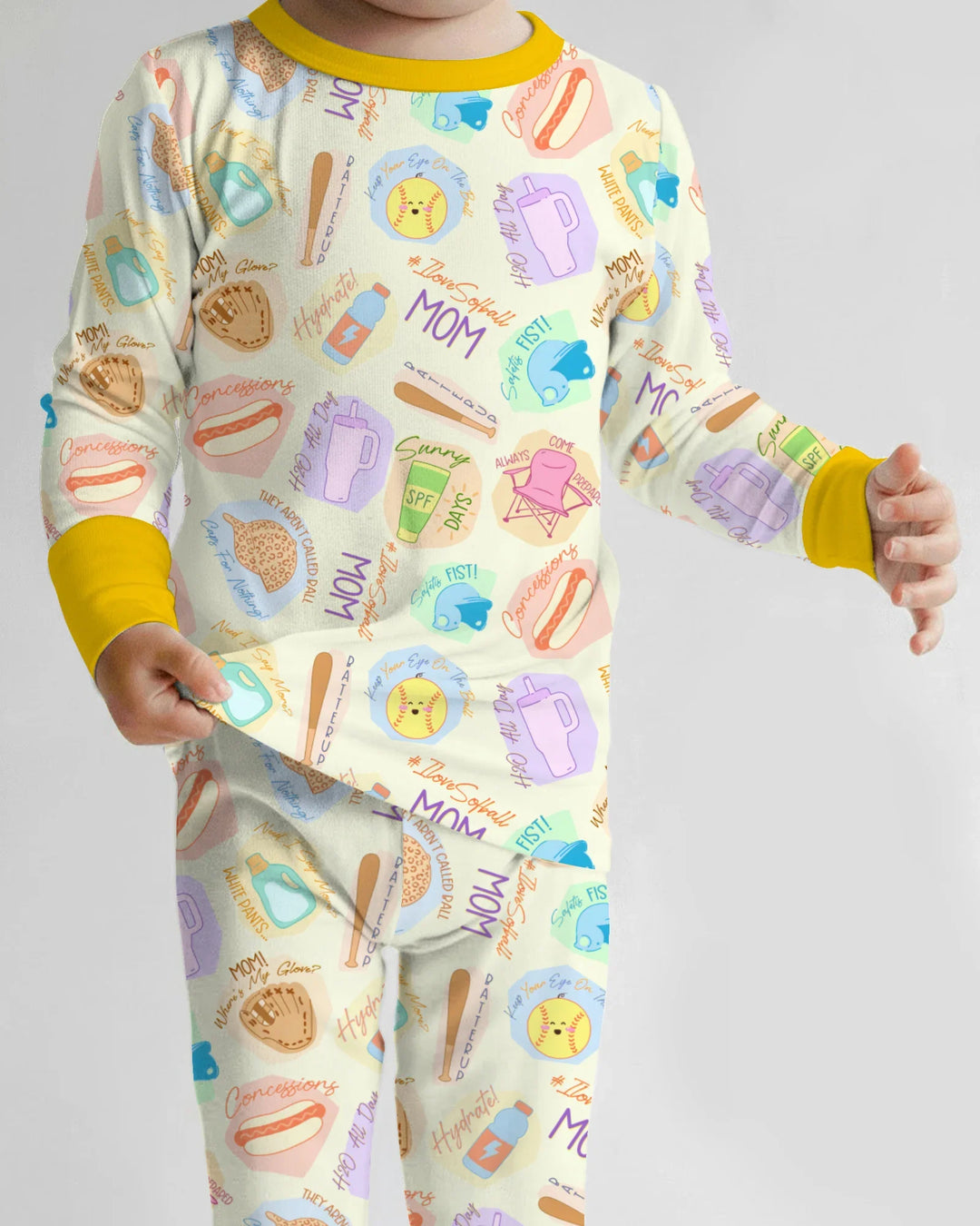 SoftBall Mom Saves The Days Two Piece Long Sleeve Pajama Set