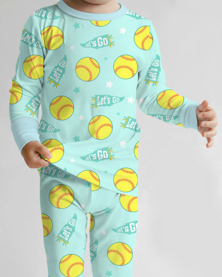 Zweiteiliges Langarm-Pyjama-Set mit Sommerfrüchten