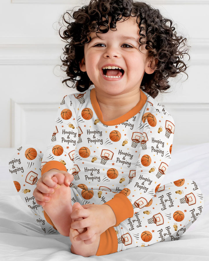 Zweiteiliges Langarm-Pyjama-Set mit Sommerfrüchten