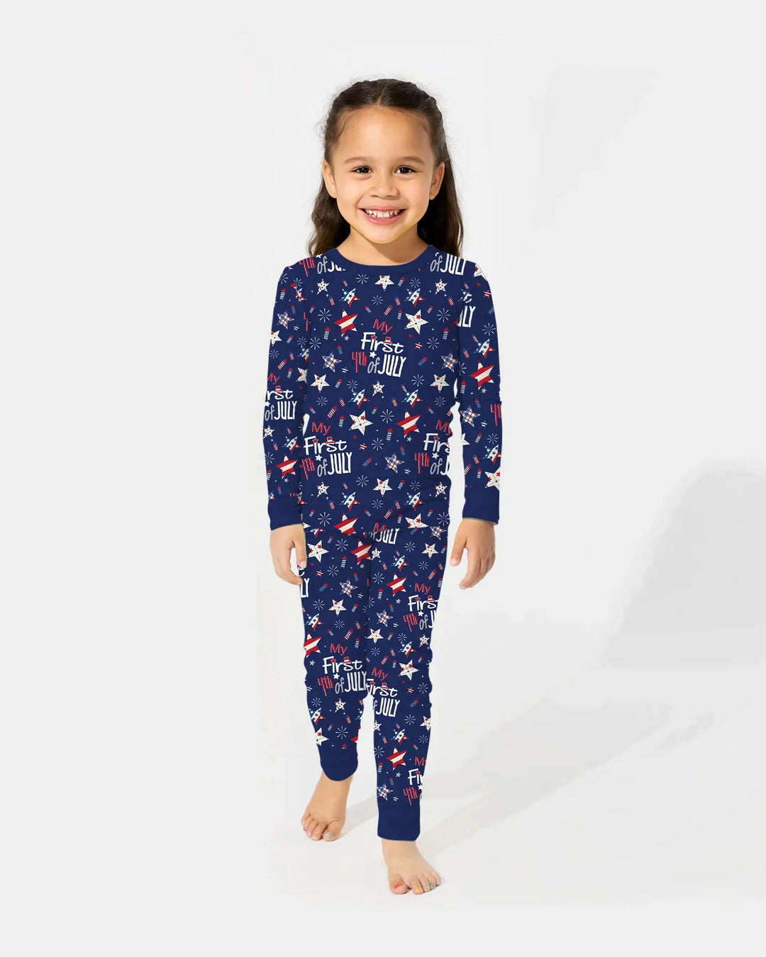 Zweiteiliges Langarm-Pyjama-Set mit Sommerfrüchten