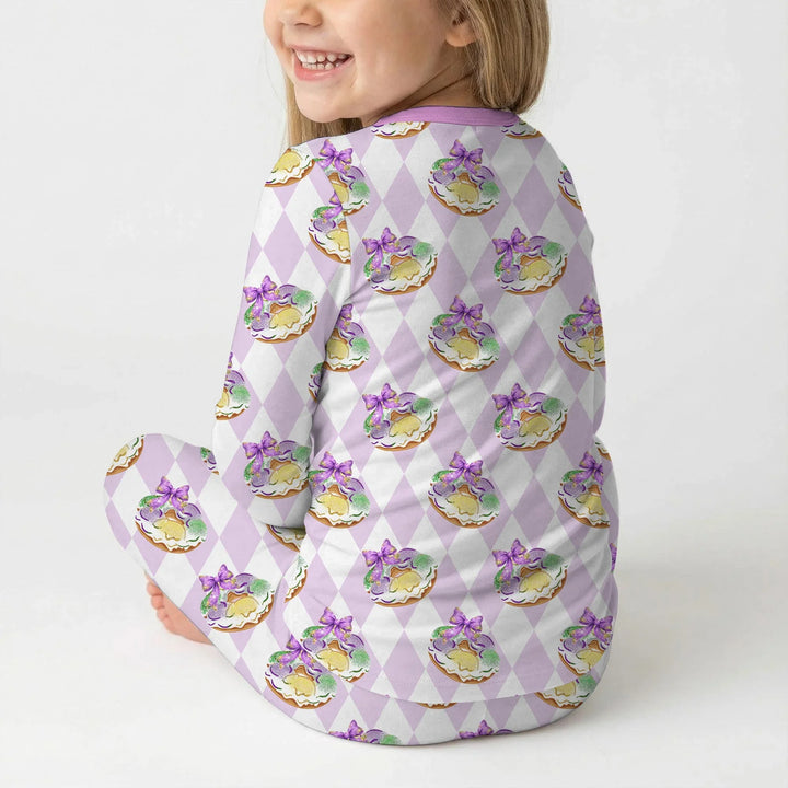 Zweiteiliges Langarm-Pyjama-Set mit Sommerfrüchten