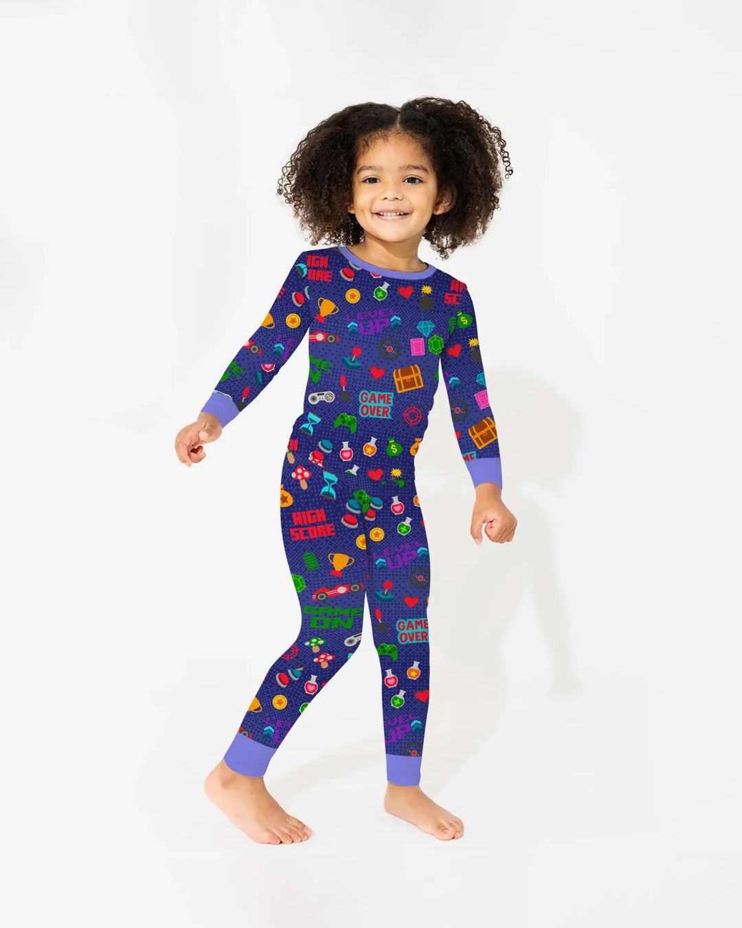 Zweiteiliges Langarm-Pyjama-Set mit Sommerfrüchten