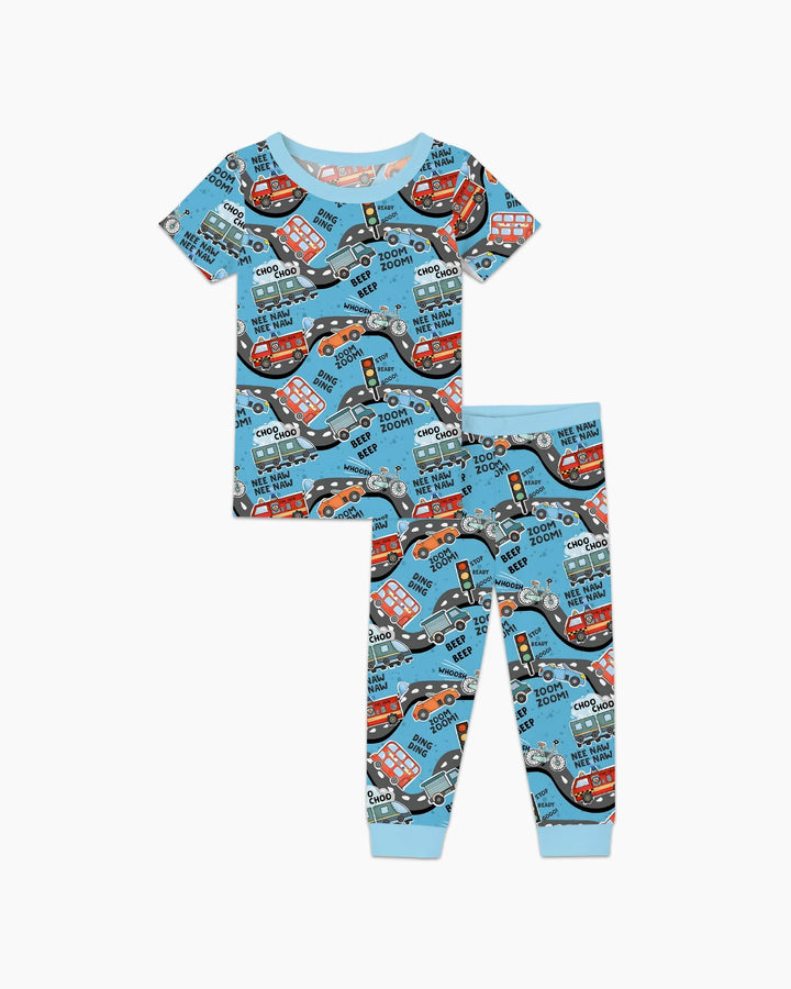 Zoom Zoom Beep Beep Bamboo Two Piece Short Sleeve Pajama Set