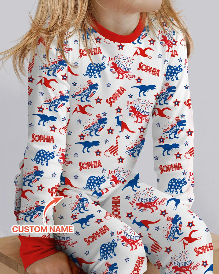 Zweiteiliges Langarm-Pyjama-Set mit Sommerfrüchten
