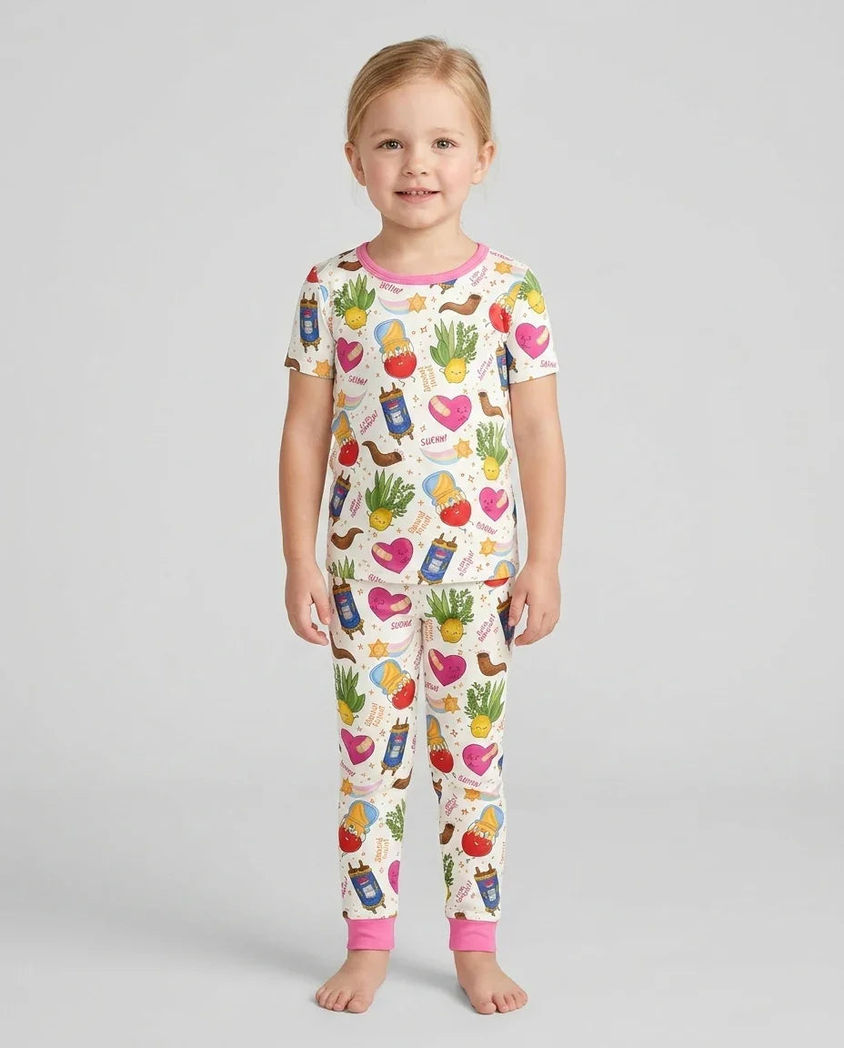 Zweiteiliges, kurzärmliges Pyjama-Set mit Marienkäfern