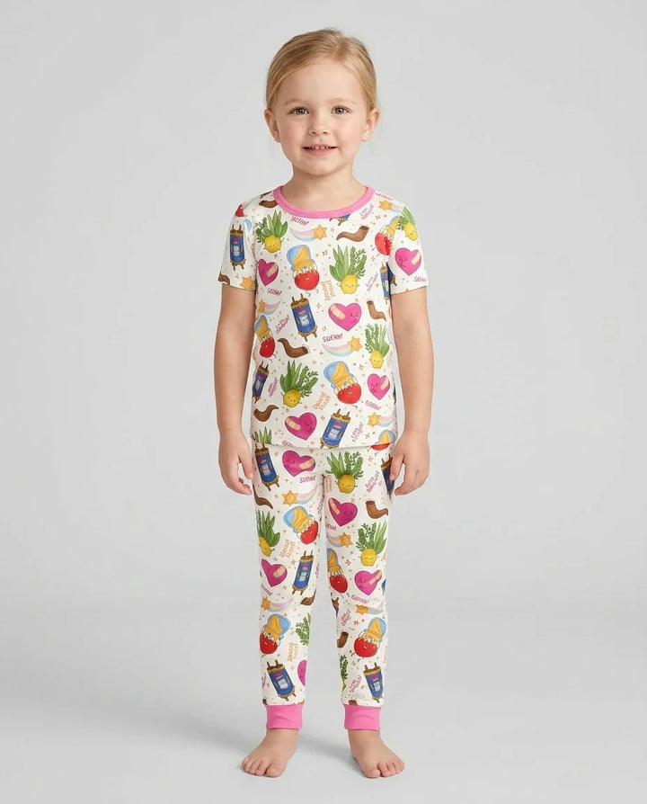 Zweiteiliges, kurzärmliges Pyjama-Set mit Marienkäfern