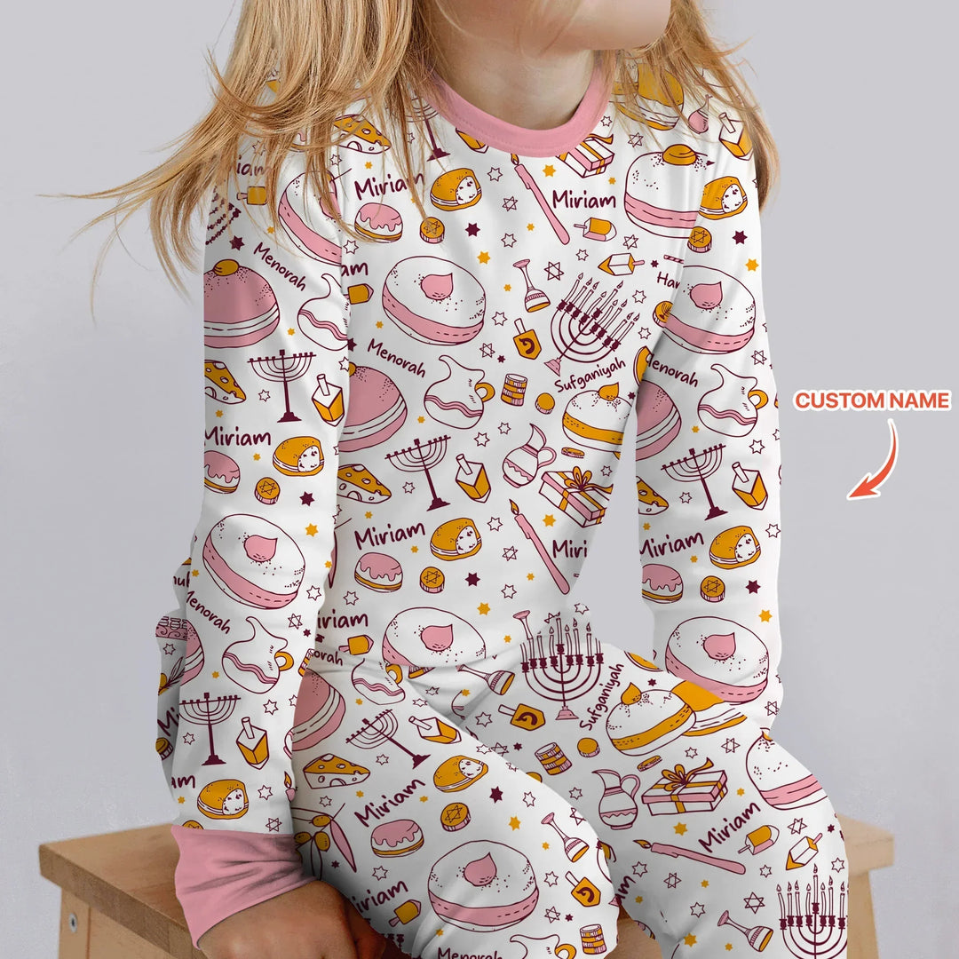 Zweiteiliges Langarm-Pyjama-Set mit Sommerfrüchten