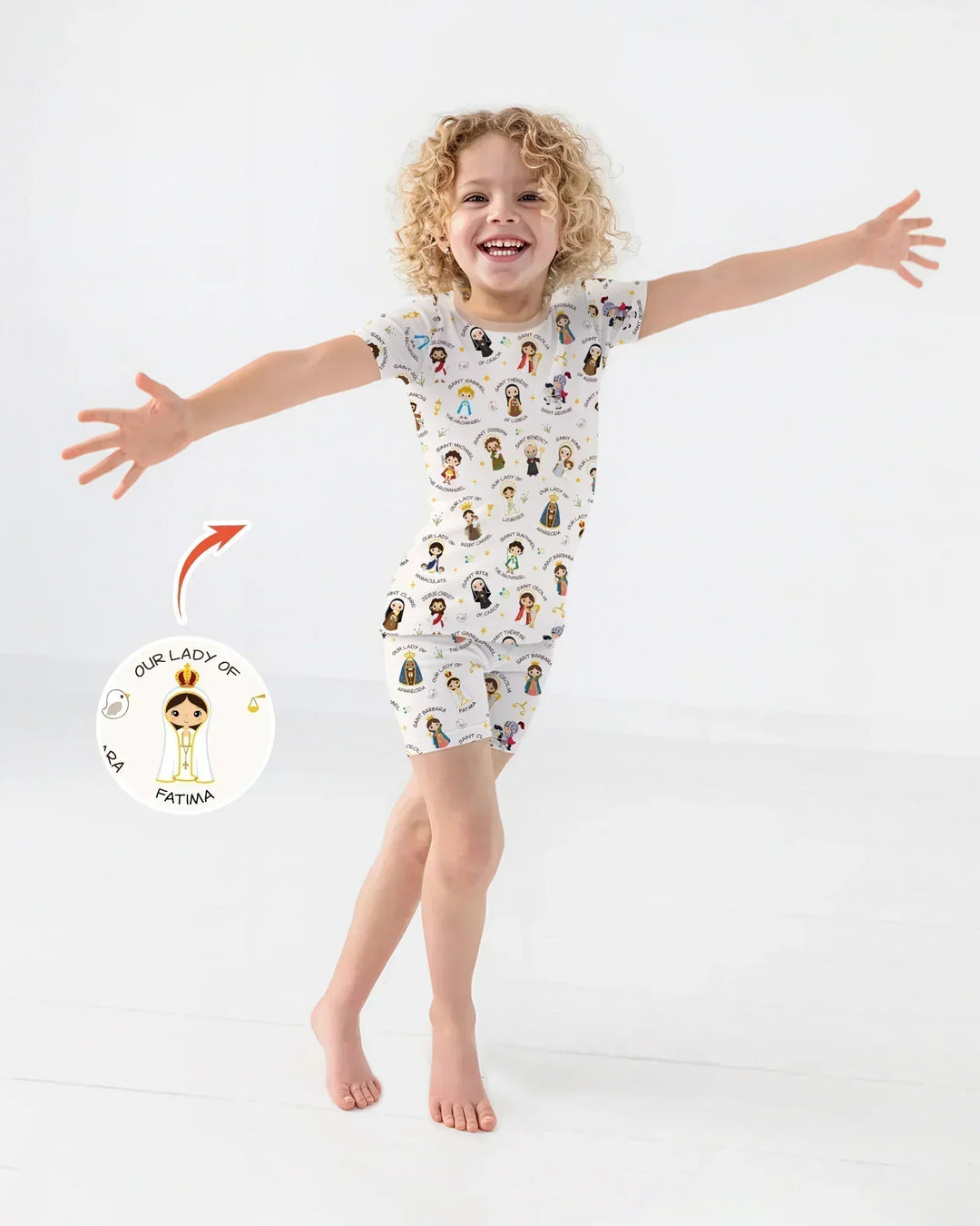 Template Zweiteiliges Pyjama-Set mit kurzen Ärmeln und Shorts