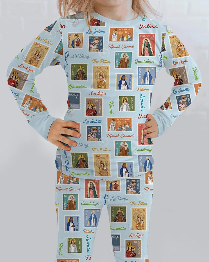 Zweiteiliges Langarm-Pyjama-Set mit Sommerfrüchten
