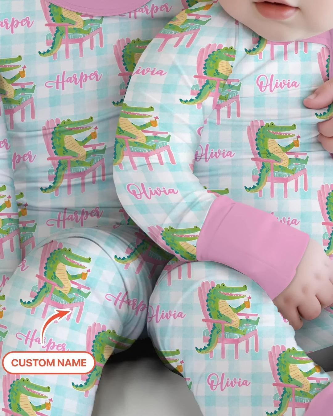 Custom Name Preppy Later Gator Bamboo Convertible Zippy