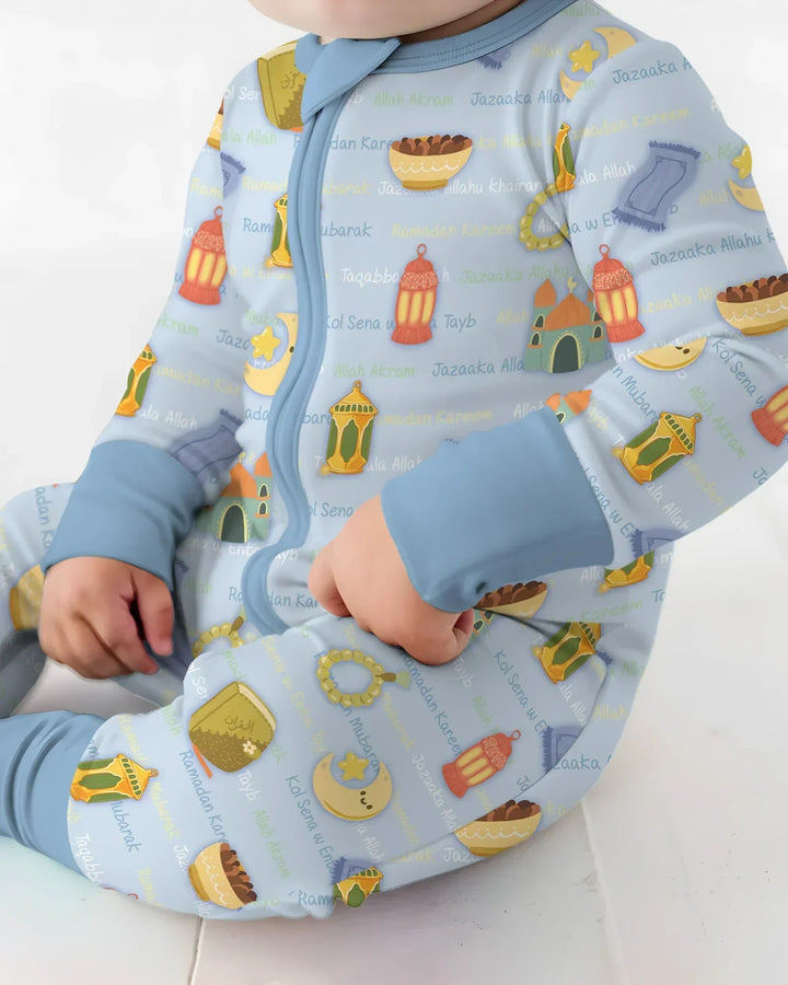 Ramadan Mubarak Family Matching Bamboo Convertible Zippy