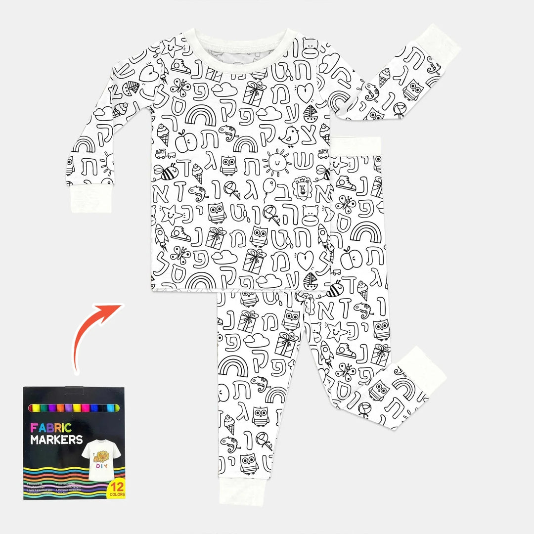 Zweiteiliges Langarm-Pyjama-Set mit Sommerfrüchten