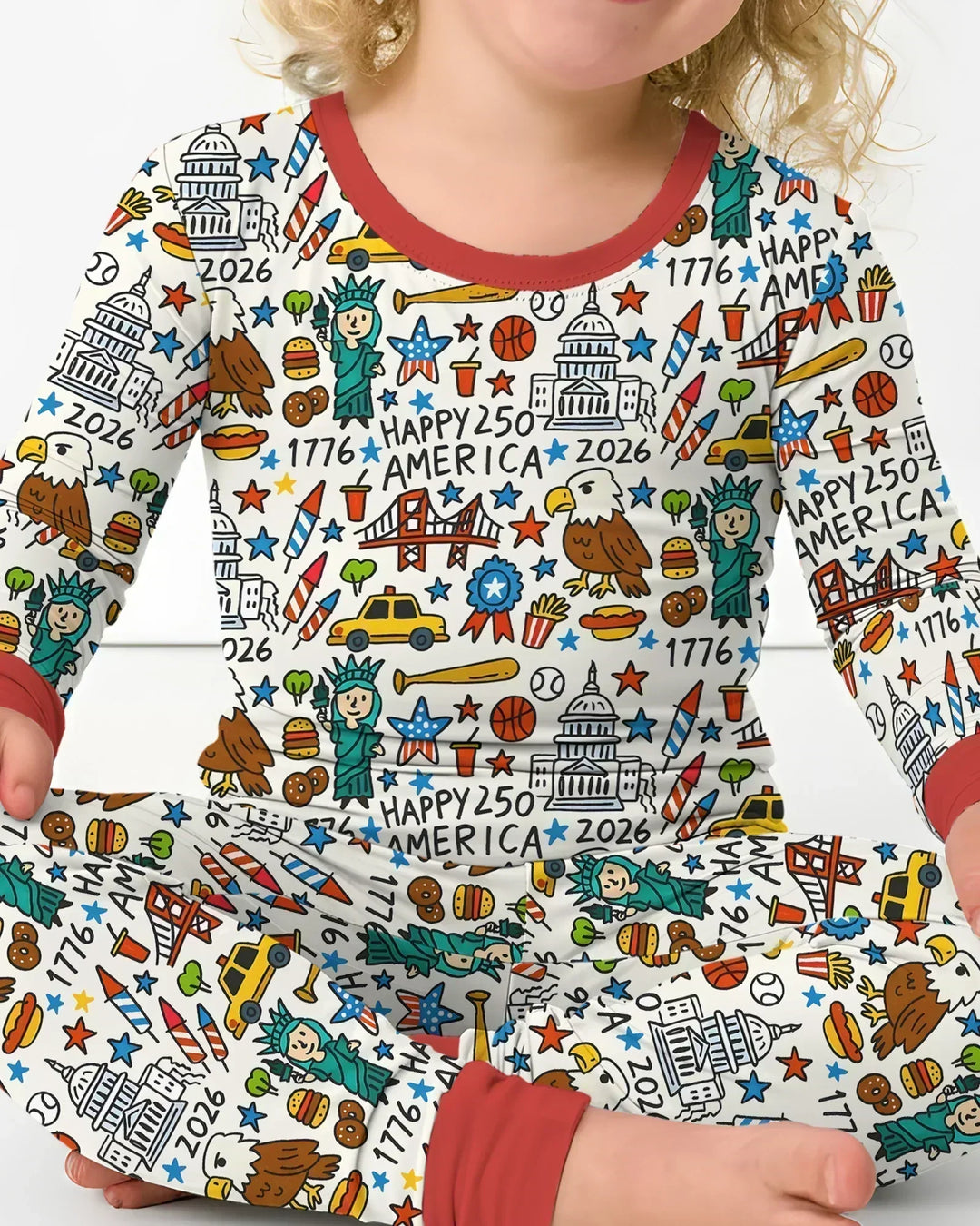 Zweiteiliges Langarm-Pyjama-Set mit Sommerfrüchten