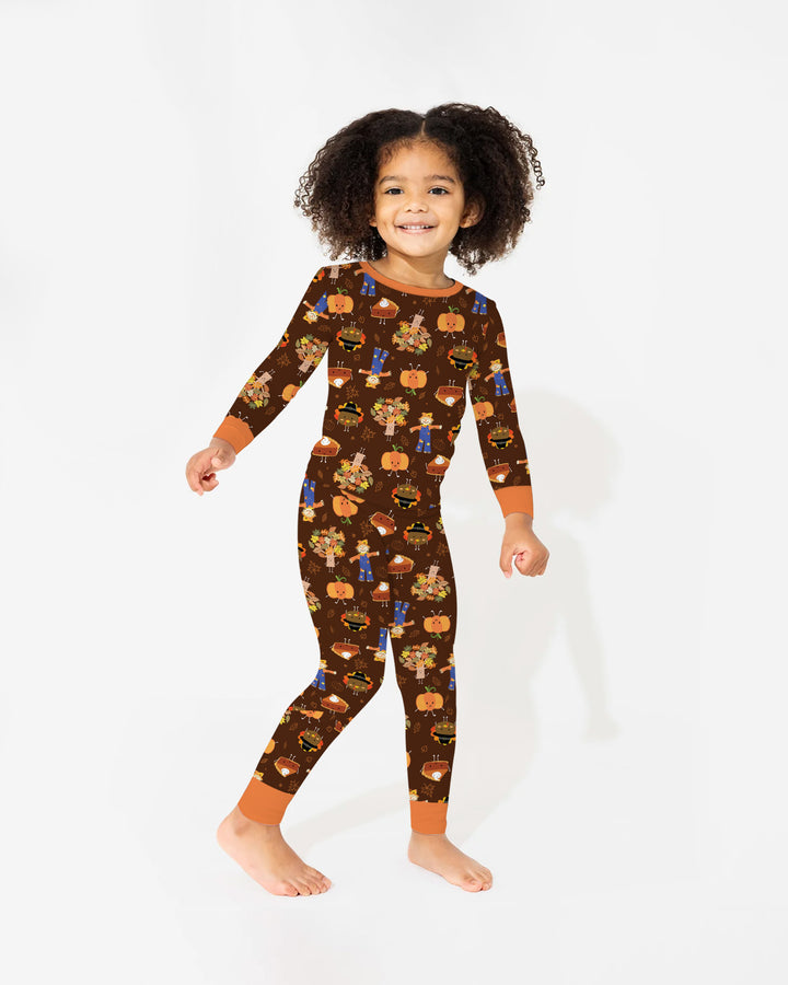 Zweiteiliges Langarm-Pyjama-Set mit Sommerfrüchten