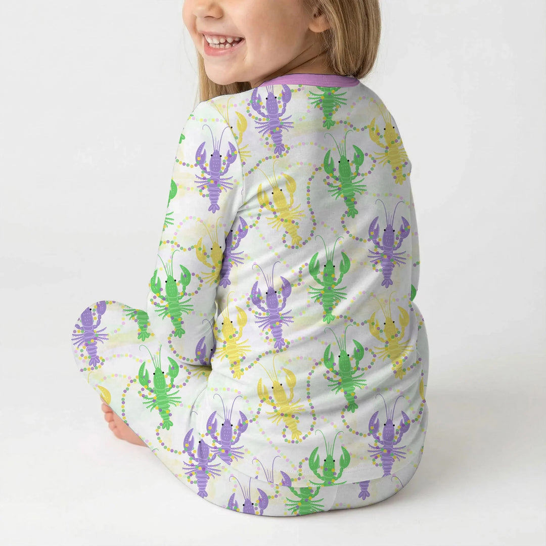 Zweiteiliges Langarm-Pyjama-Set mit Sommerfrüchten